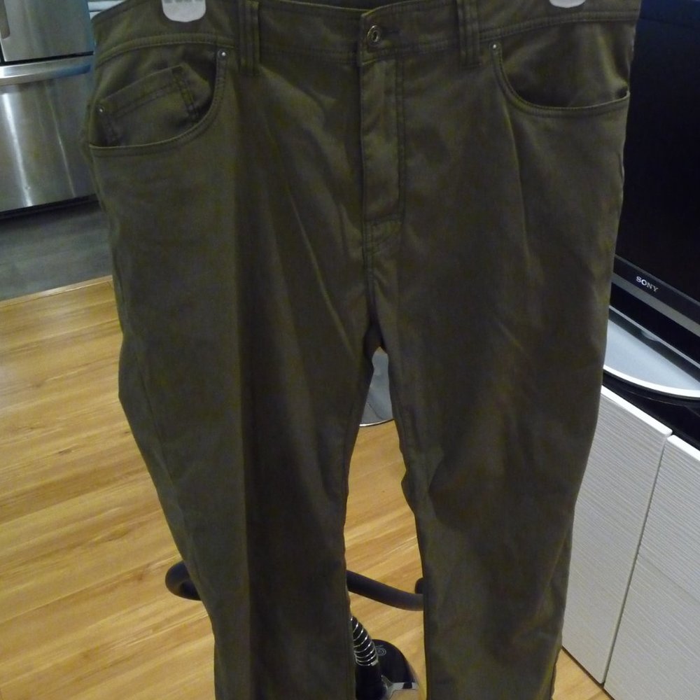 PRANA BREATHE SLIM FIT BROWN/GREEN OUTDOOR HIGHKING ATHLEISURE MAN PANTS  40/30 - Picture 2 of 13